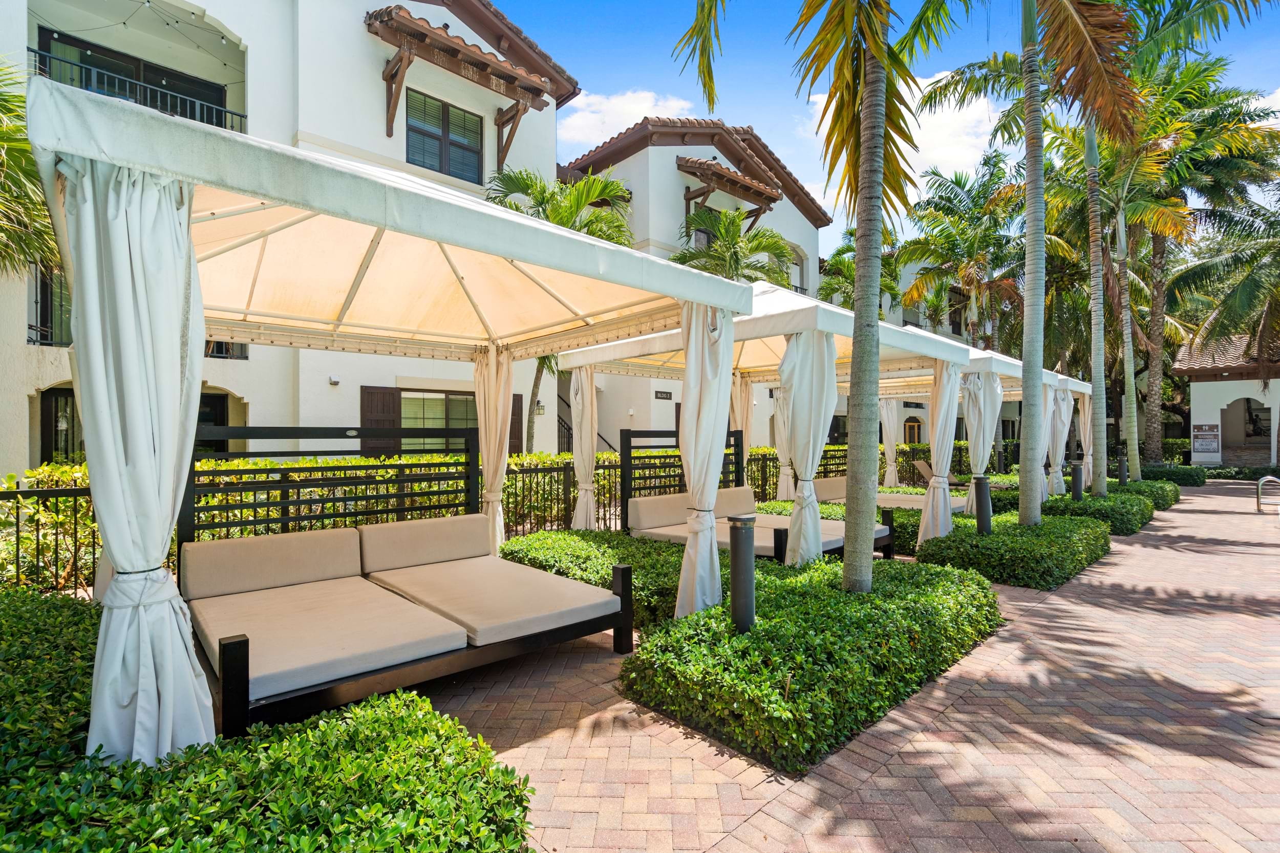 Poolside Cabanas at Our Luxury Apartments in Hollywood, FL
