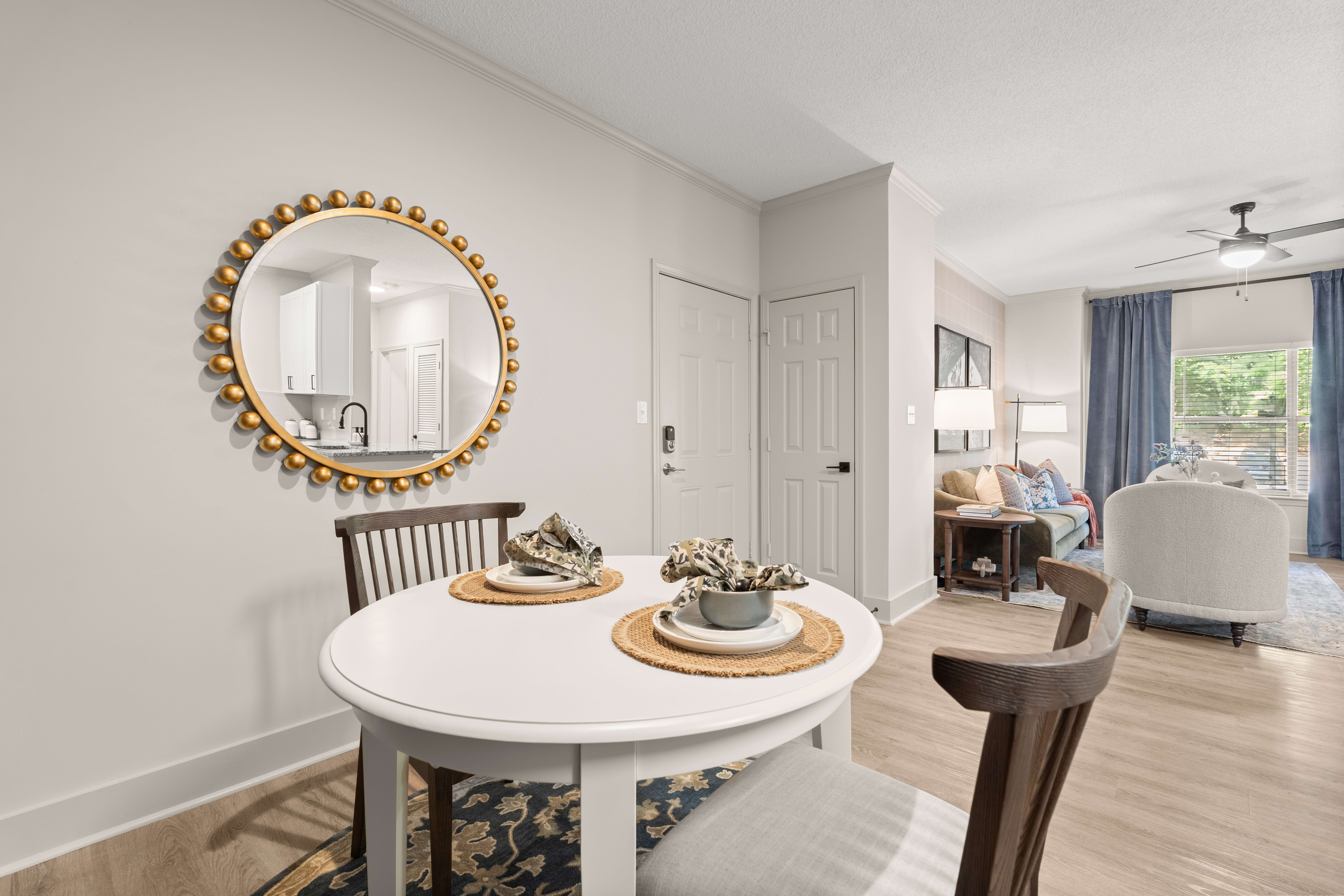 Dining Area with Wood-Style Flooring at Our Apartments in Stockbridge, GA