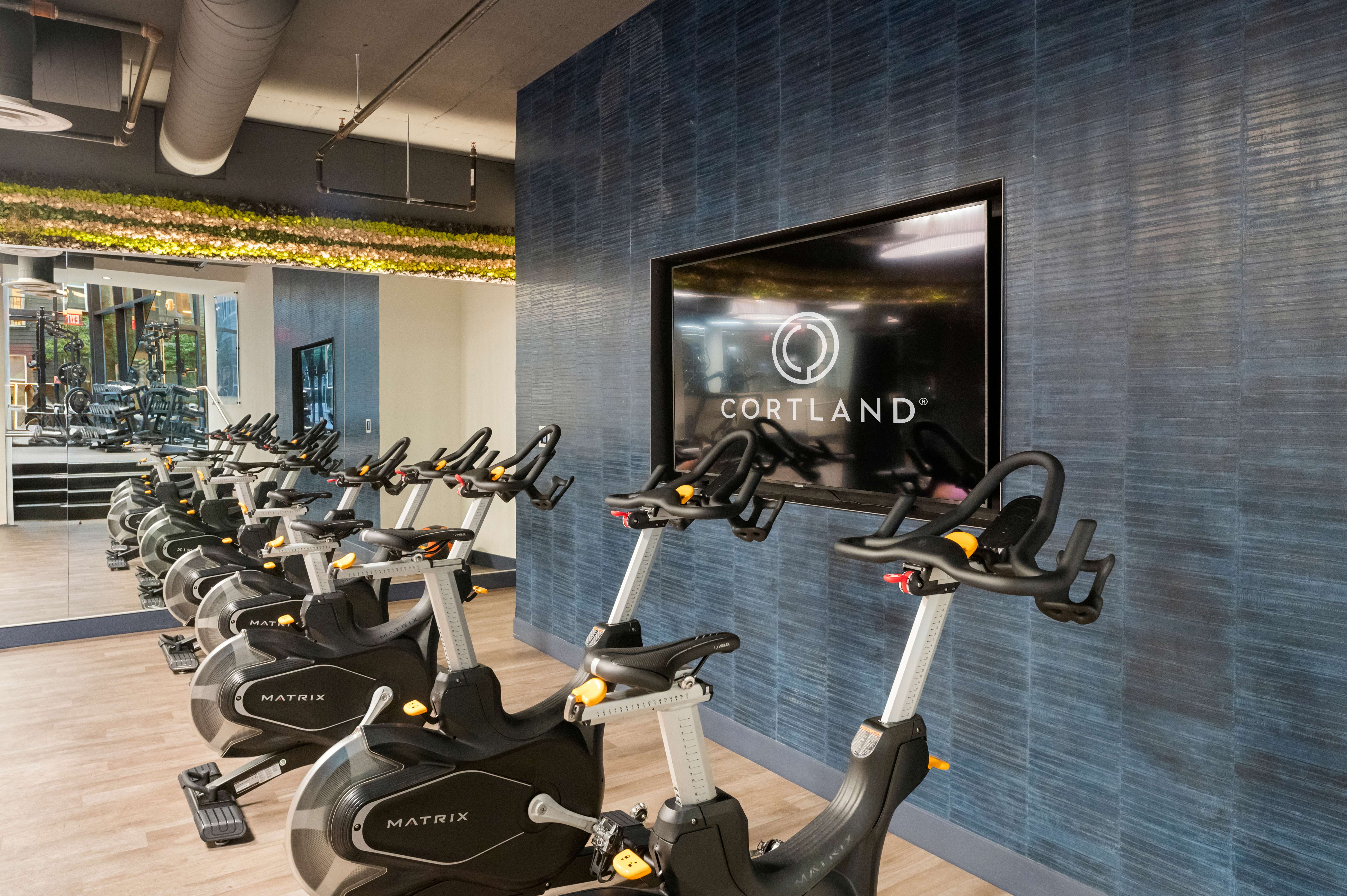 Spin Studio in the 24/7 Fitness Center at Our Columbia Pike Apartments