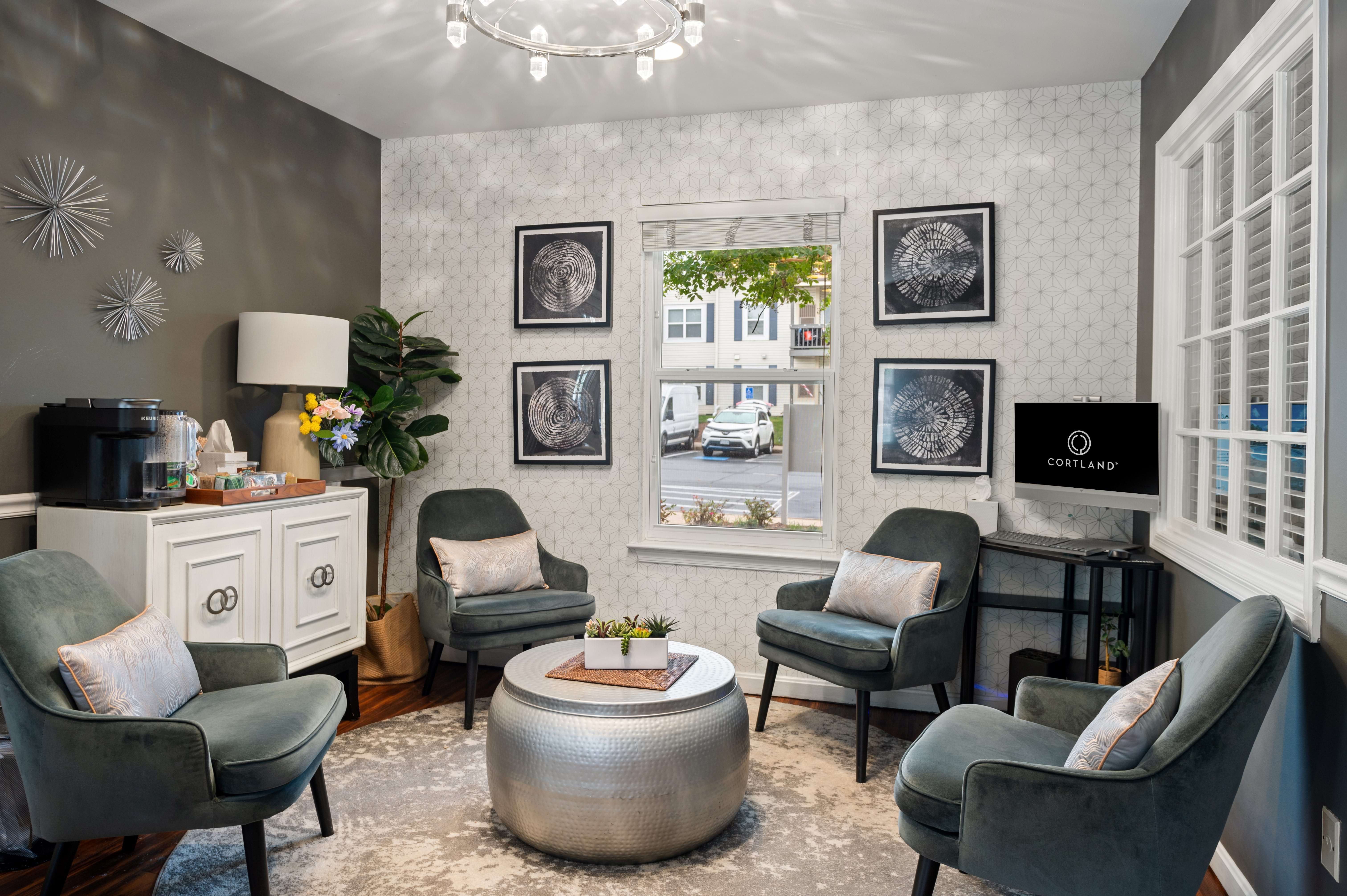 Resident Clubhouse with a Seating Area at Our Apartments in Leesburg, VA