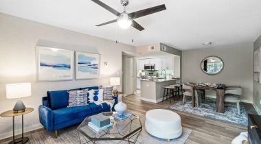 One, Two, and Three-Bedroom Modern Apartments with Wood-Style Flooring at Our Kendall, West FL Apartments