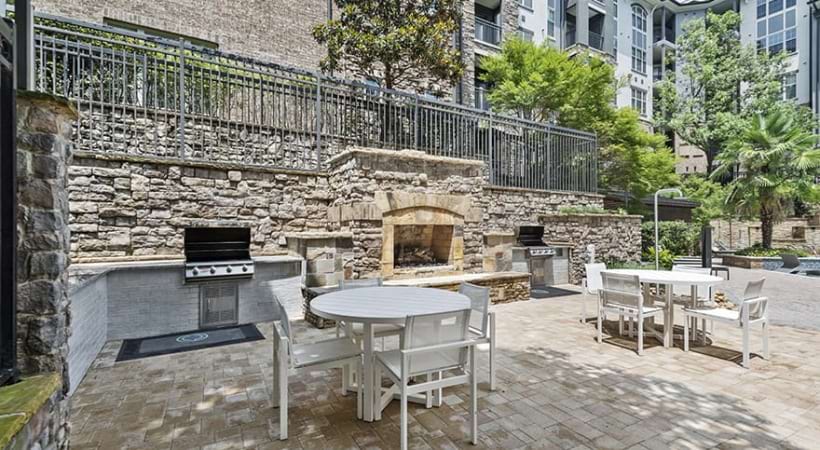 Outdoor Lounge Area with Grills 