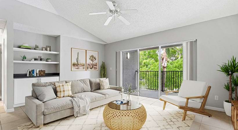 Spacious Living Room at Our Pembroke Pines Apartments for Rent