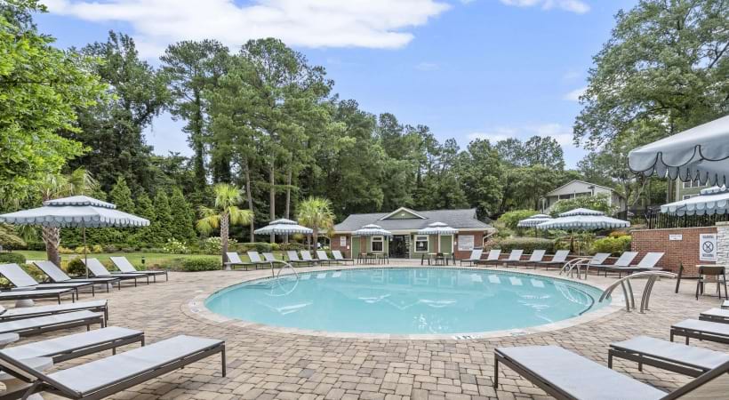 Relaxing, Resort-Style Swimming Pool with a Sun Deck at Our Apartments on Cobb Pkwy