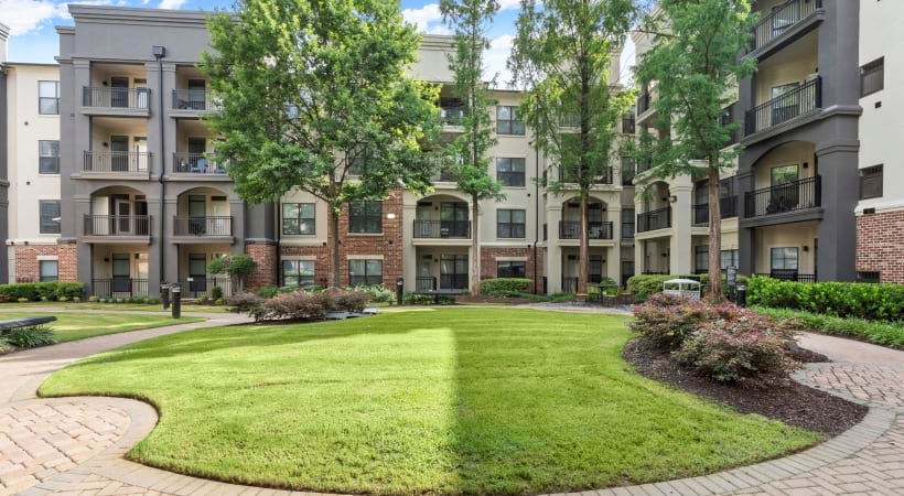 Landscaped Courtyard at Our Midtown Apartments in Atlanta, GA