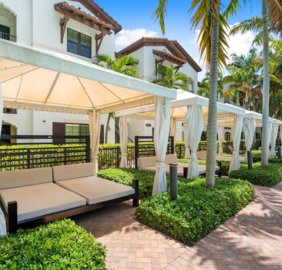 Resort-Style Poolside Cabanas at Our Luxury Apartments in Hollywood, FL