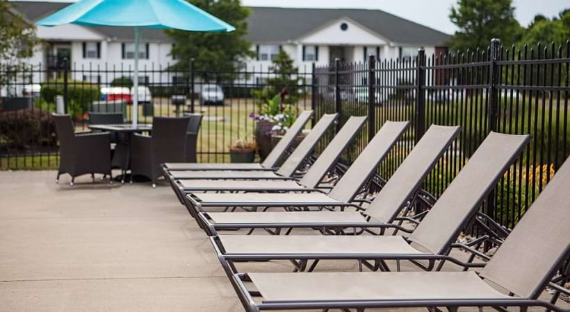 Poolside Sun Deck at Our Apartments for Rent in Canal Winchester, Ohio