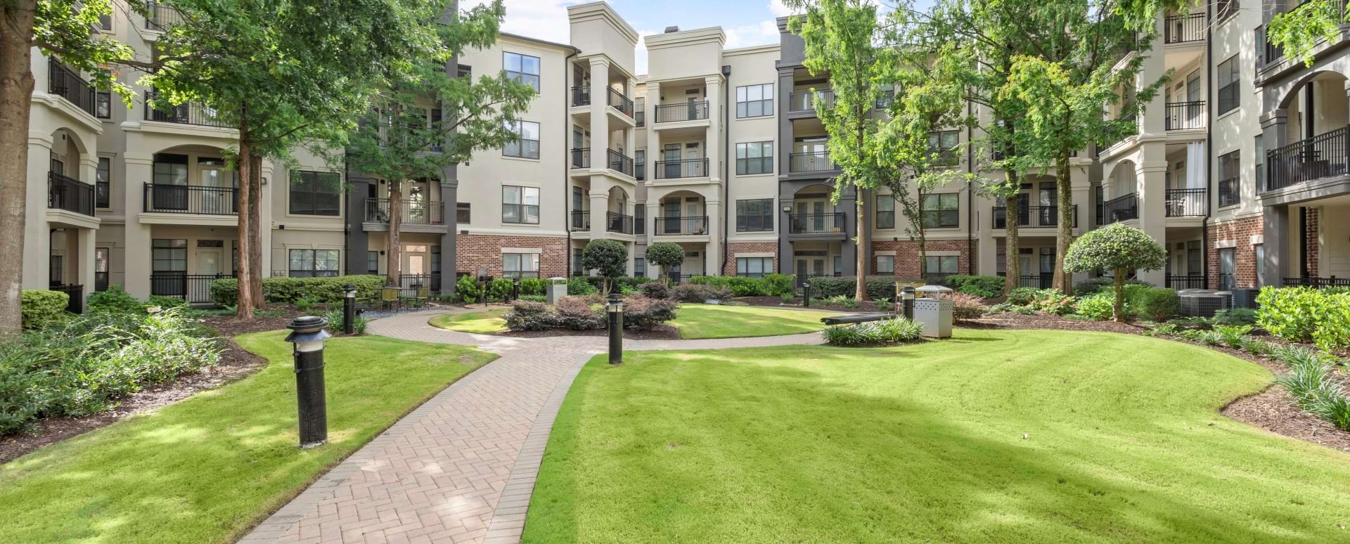 Landscaped Courtyard at Our Apartments for Rent Near Ansley Park in Atlanta