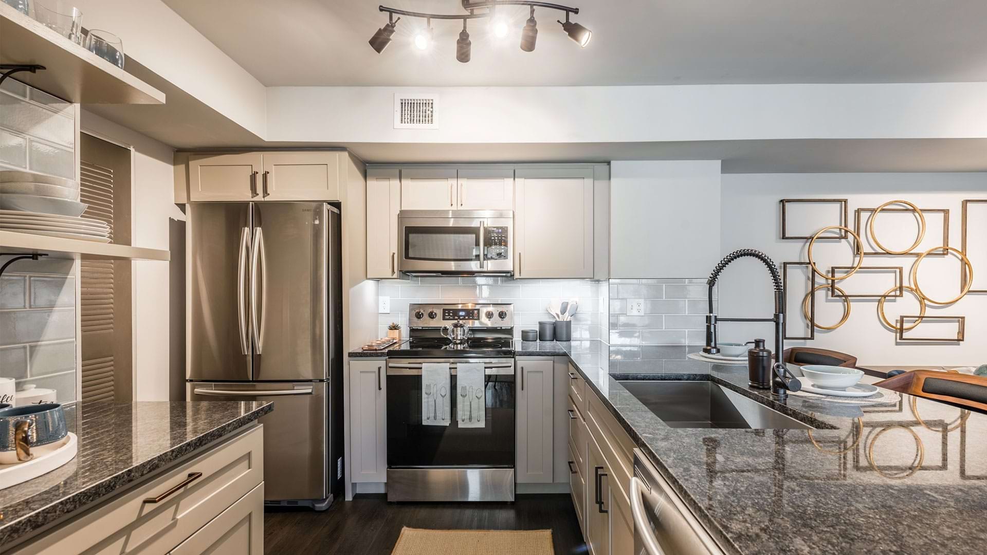 Kitchen with Stainless Steel Appliances at Our Apartments for Rent Near Boynton Beach