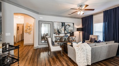 Luxury apartment living area at our Cypress apartments