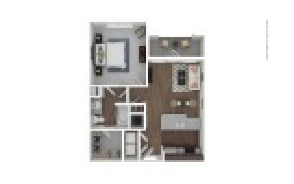 The Celina 1 bedroom 1 bath 661 square feet