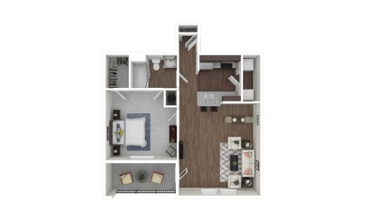 The Cima 1 bedroom 1 bath 695 square feet