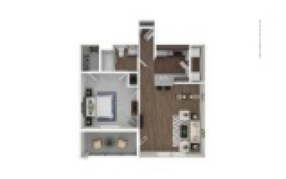 The Cima 1 bedroom 1 bath 695 square feet