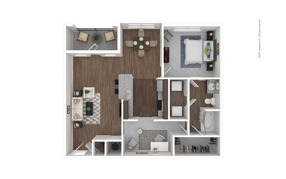 The Hidden Hills 1 bedroom 1 bath 984 square feet