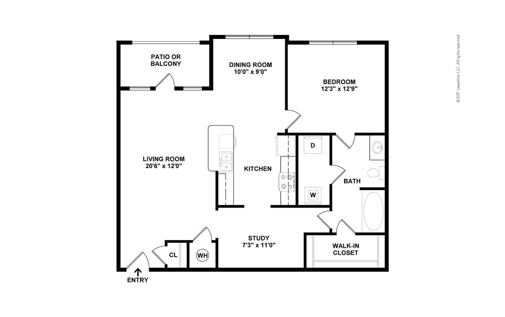 The Hidden Hills 1 bedroom 1 bath 984 square feet (2)