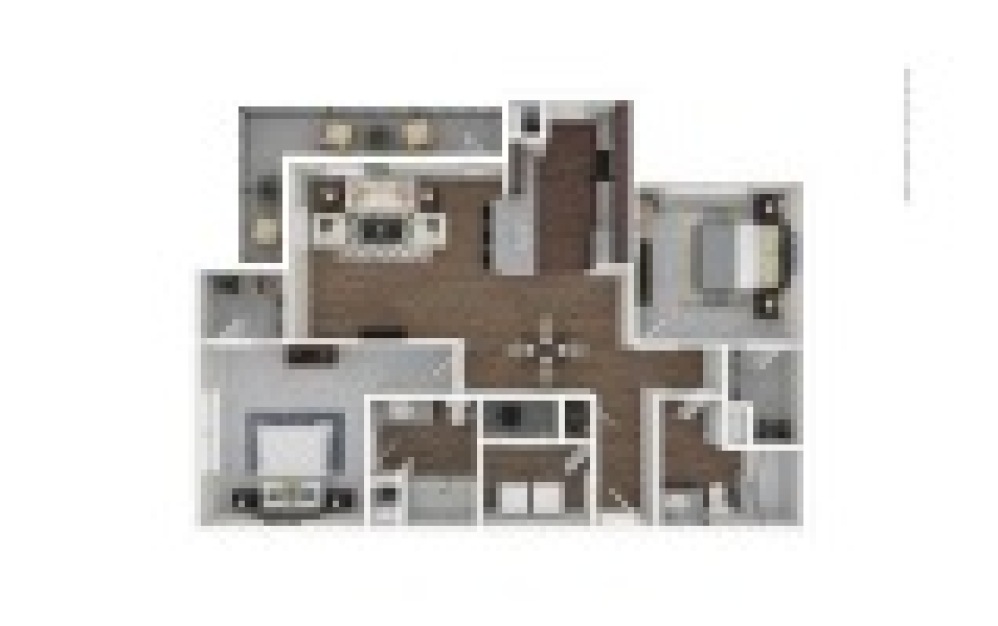 The Prestwyck 2 bedroom 2 bath 1218 square feet