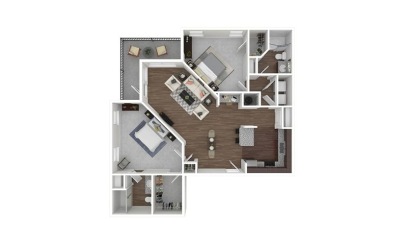 The Prosper 2 bedroom 2 bath 1279 square feet