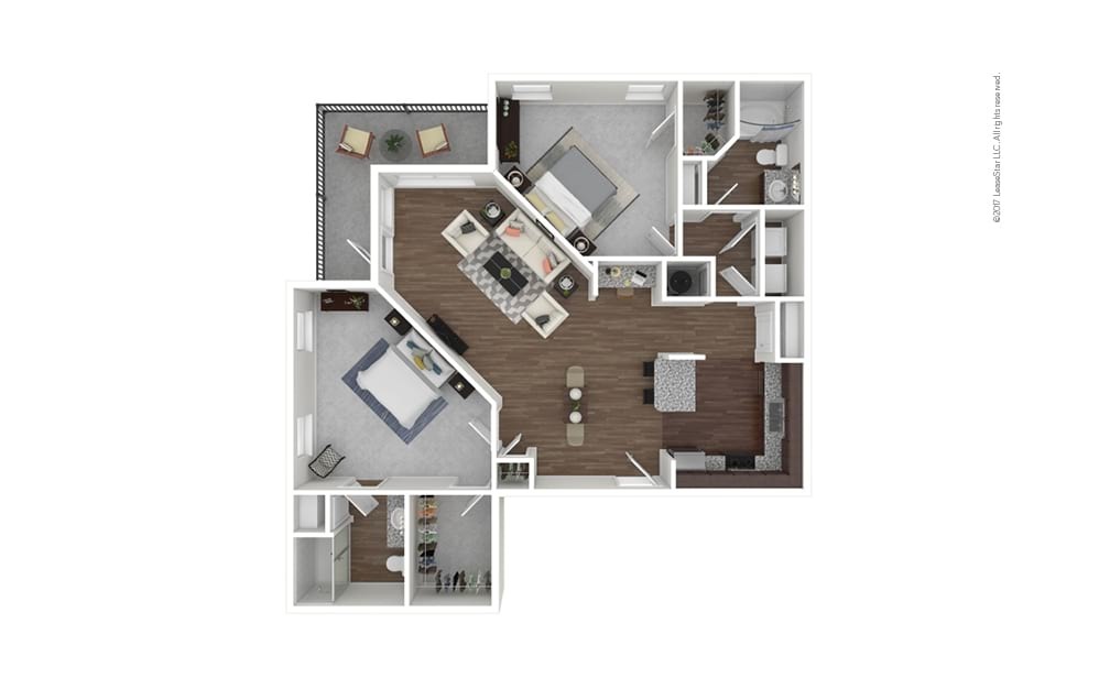 The Prosper 2 bedroom 2 bath 1279 square feet