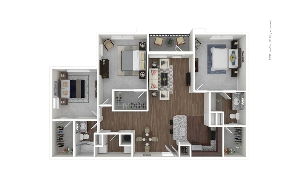 The Stratton 3 bedroom 2 bath 1368 square feet
