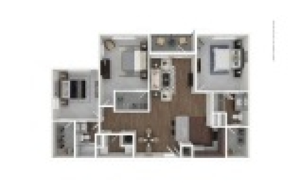 The Stratton 3 bedroom 2 bath 1368 square feet