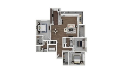 The University 3 bedroom 2 bath 1469 square feet
