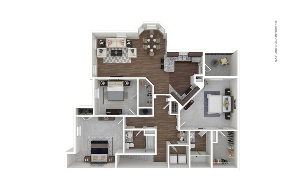 The Willow 3 bedroom 2 bath 1585 square feet
