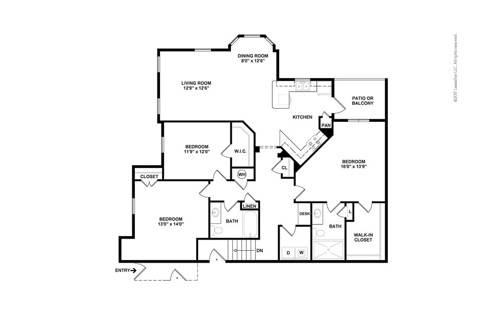 The Willow 3 bedroom 2 bath 1585 square feet (2)