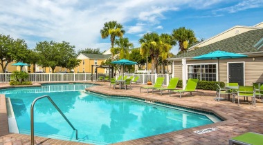 Resort-Style Pool with Cabanas at Our Apartments on Rinehart Road Near Sanford, FL