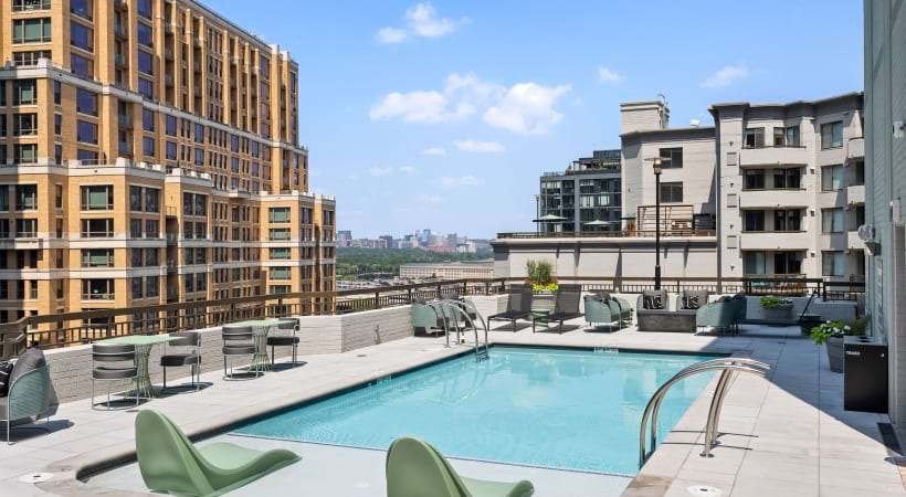 Resort-Style Pool and Sun Deck at Cortland Pentagon City 