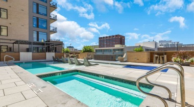 Poolside Seating at Our Luxury Apartments in Denver