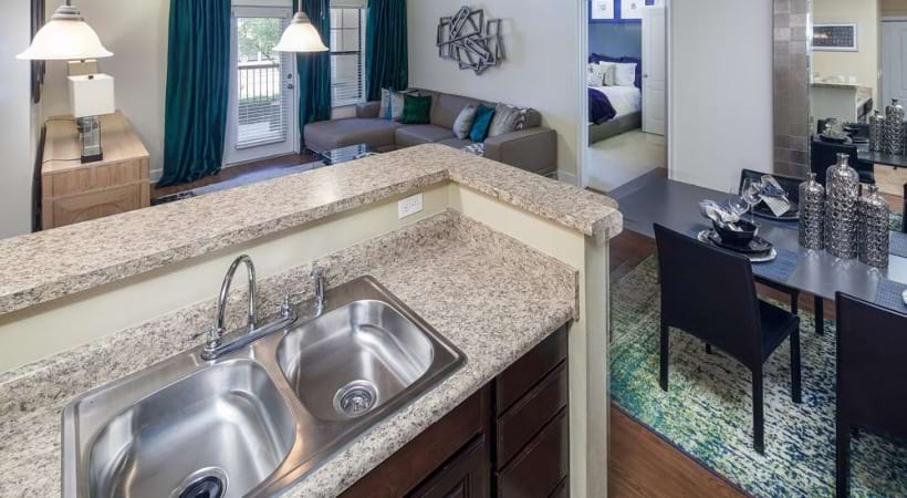 Granite-Style Countertops in Our Apartments Near Lockheed Martin