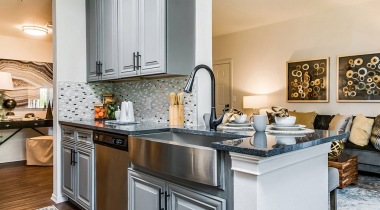 Kitchen with granite countertops at our apartments in Colorado Springs