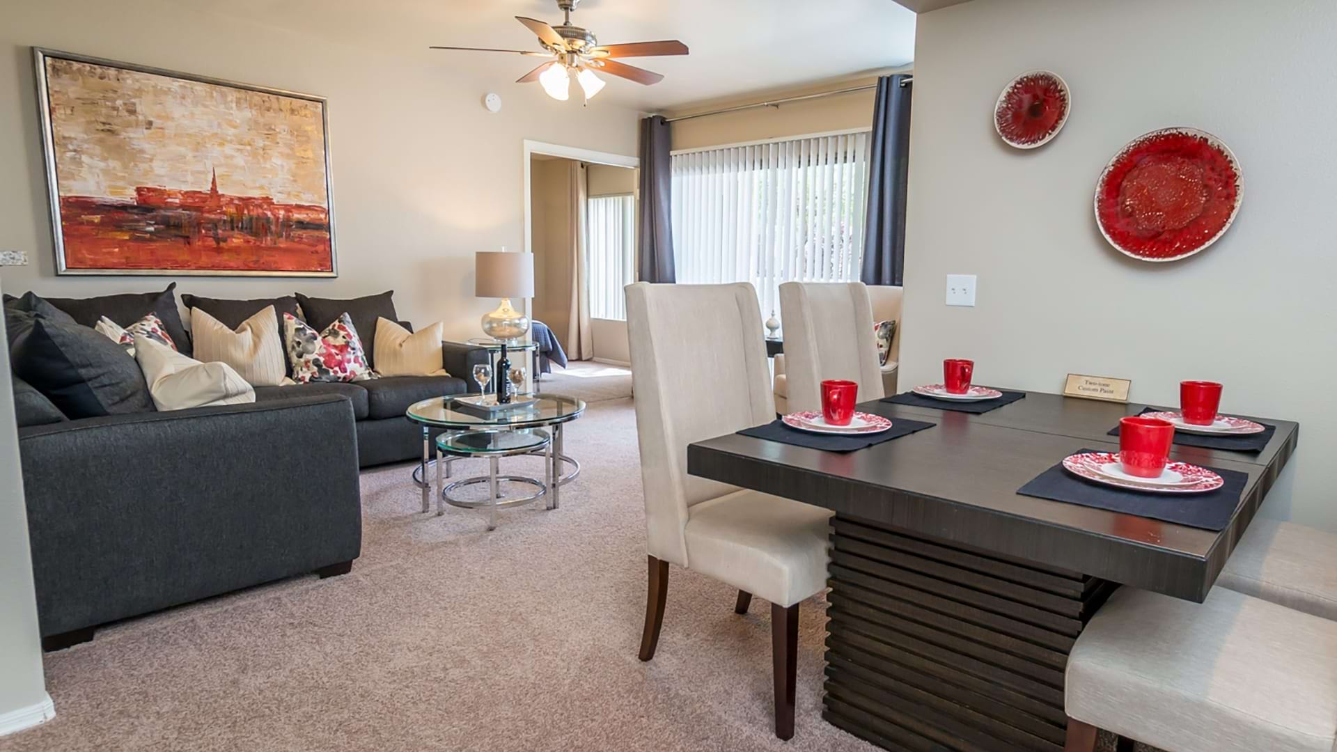 Modern Living Room with a Private Balcony at Our Apartments Near Glendale, AZ