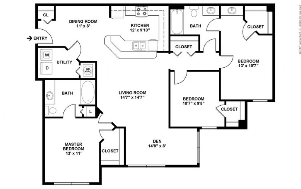 The Pembroke 3-Bedroom Apartment in Brandon, FL