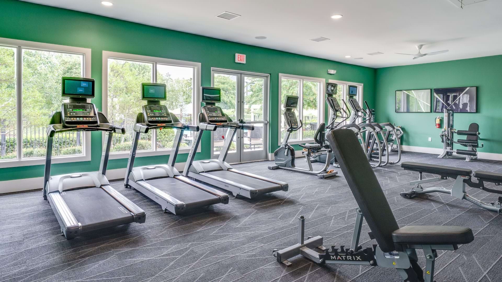 24/7 Fitness Center with Treadmills at Our Research Triangle Park Apartments