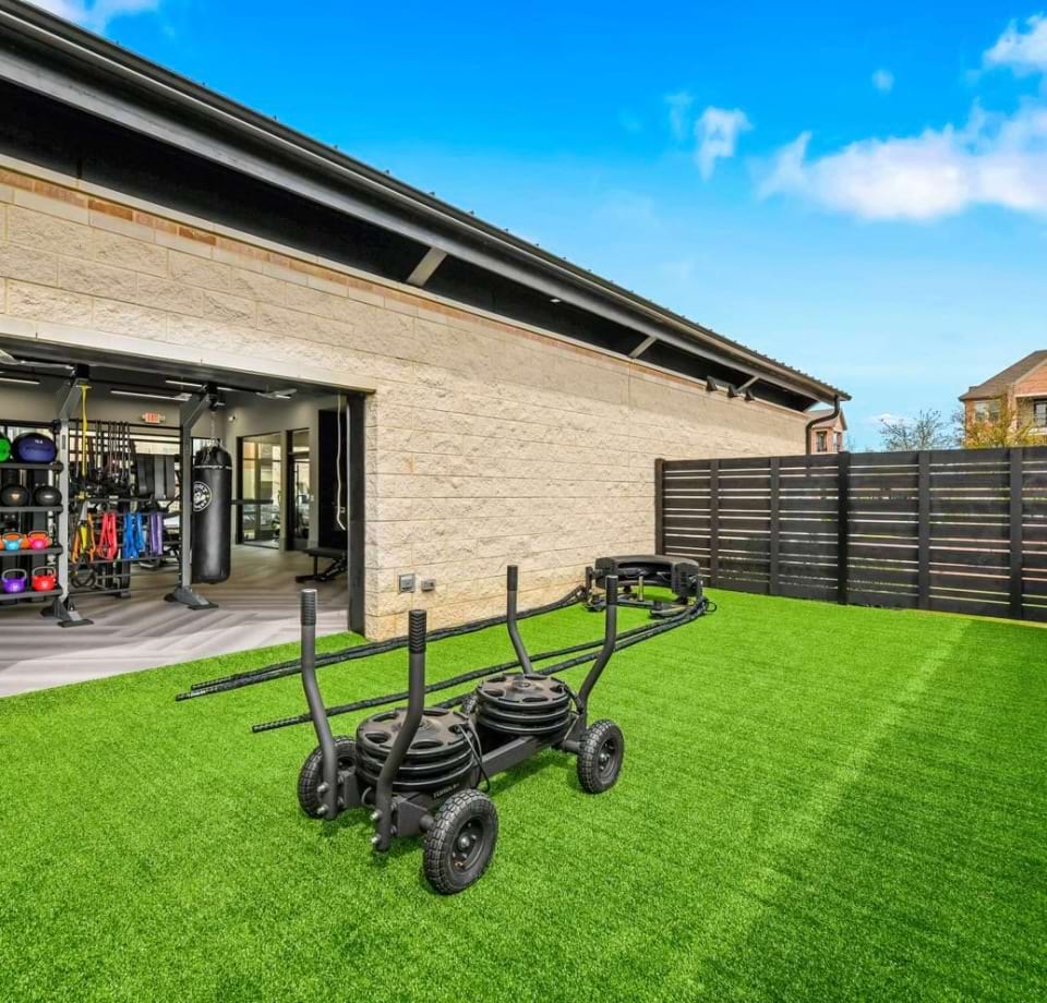 Outdoor Fitness Center at Our Apartments on Luna Road in Farmers Branch