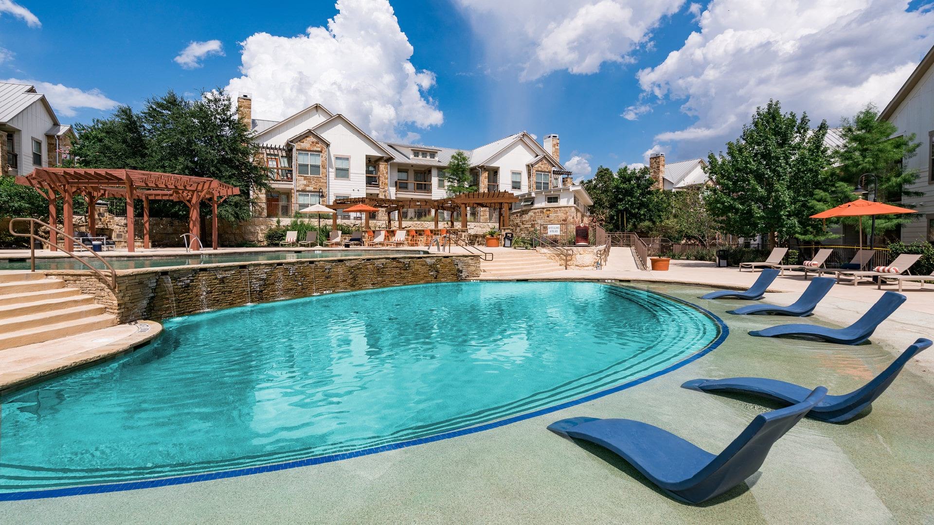 Resort-Style Pool with Cabanas at Our Apartments Near Lackland AFB