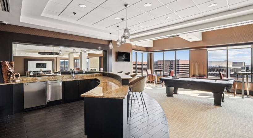 Resident Clubhouse with a Modern Lounge Area at Our Apartments in Crystal City
