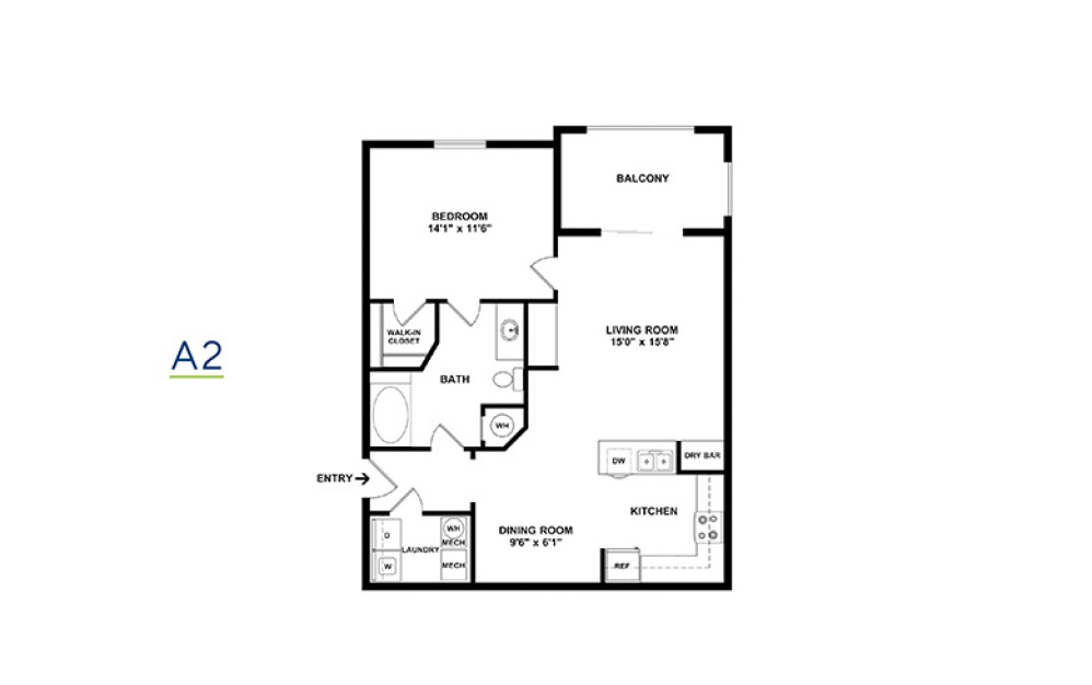 One Bedroom 1 bedroom 1 bath 820 - 1215 square feet (1)