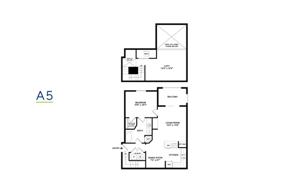One Bedroom 1 bedroom 1 bath 820 - 1215 square feet (4)