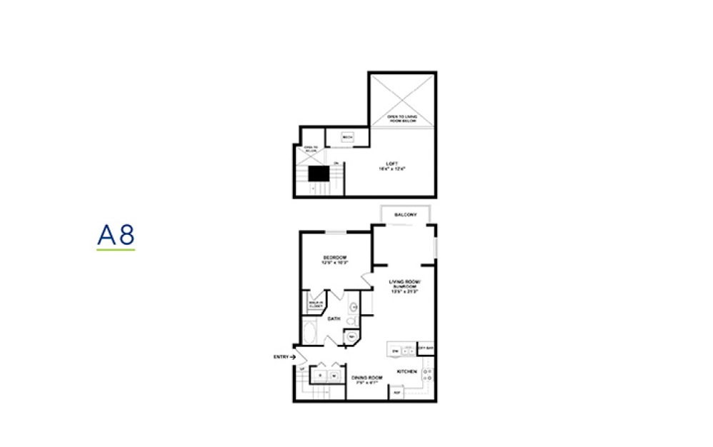 One Bedroom 1 bedroom 1 bath 820 - 1215 square feet (7)