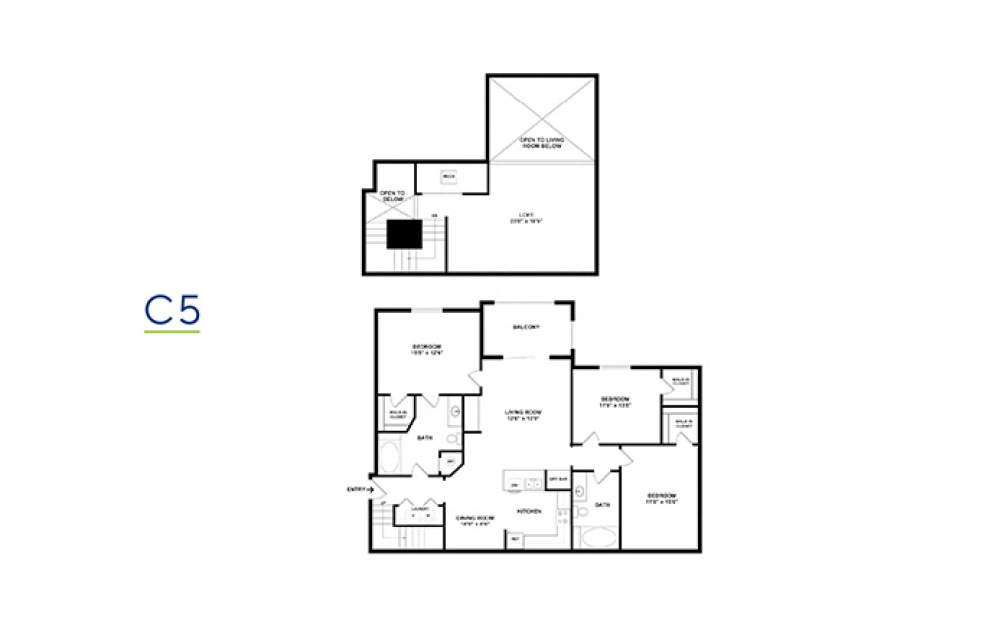 Three Bedroom 3 bedroom 2 bath 1278 - 1633 square feet (4)