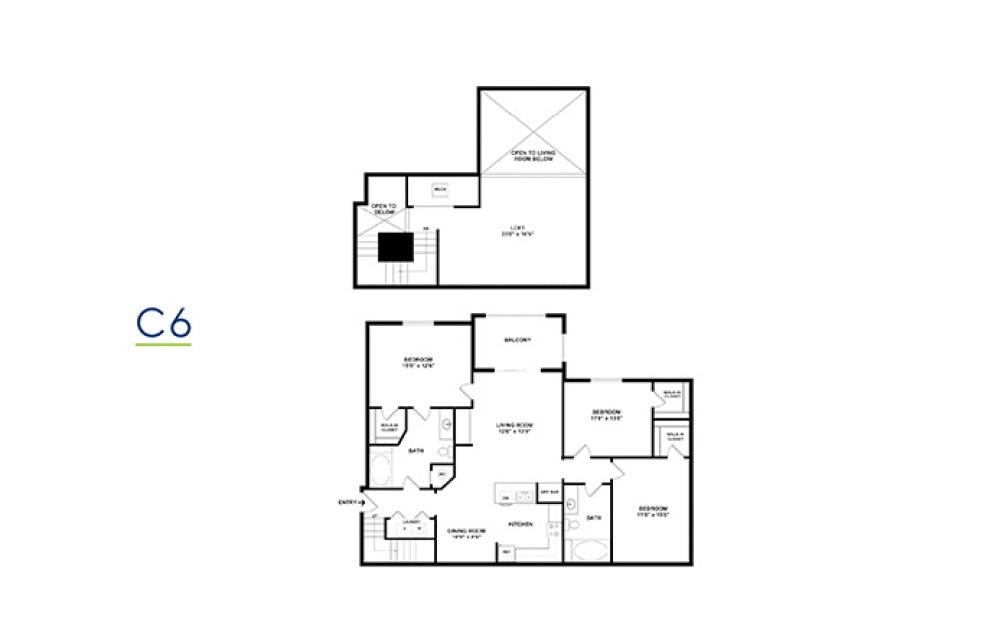 Three Bedroom 3 bedroom 2 bath 1278 - 1633 square feet (5)