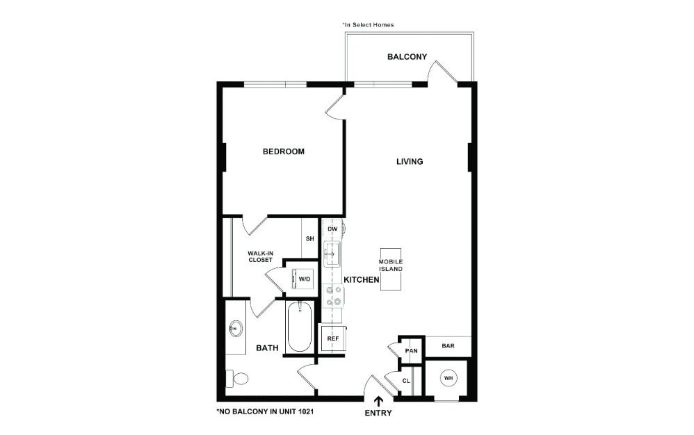 A12 1 bedroom 1 bath 712 square feet (2)