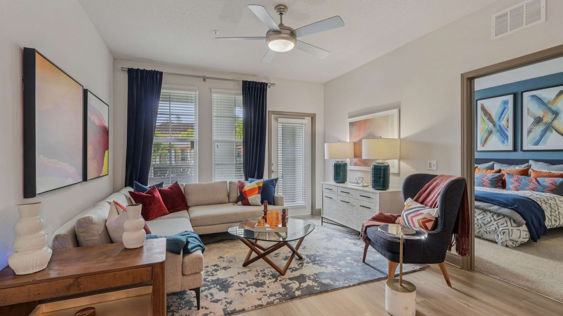 Spacious Living Room at Our Apartments for Rent in Hunter's Creek