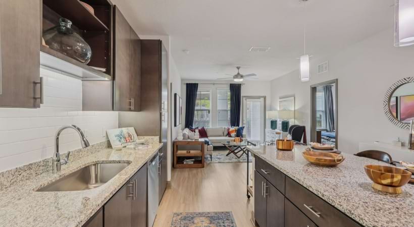 Custom Cabinetry with Under-Cabinet Lighting and Designer Hardware at Cortland Hunter's Creek