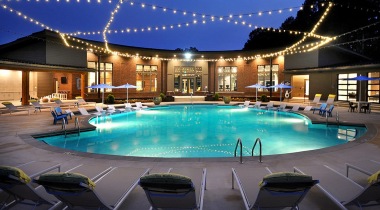 Peachtree Corners apartment pool with lounge chairs