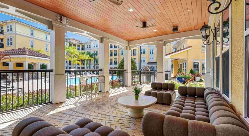 Outdoor Lounge at our apartments for rent in  Hunters Creek, FL