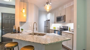 Kitchen breakfast bar at apartments for rent in Duluth, GA