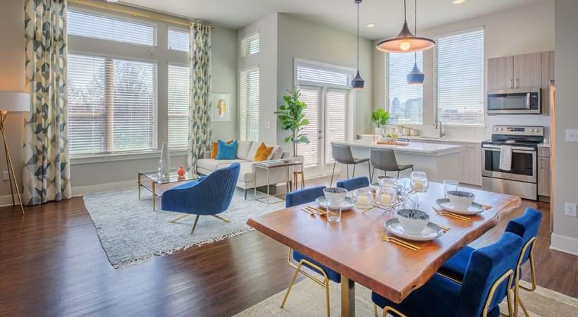 Open-Concept Living Space in Our Apartments in NoDa, Charlotte, NC
